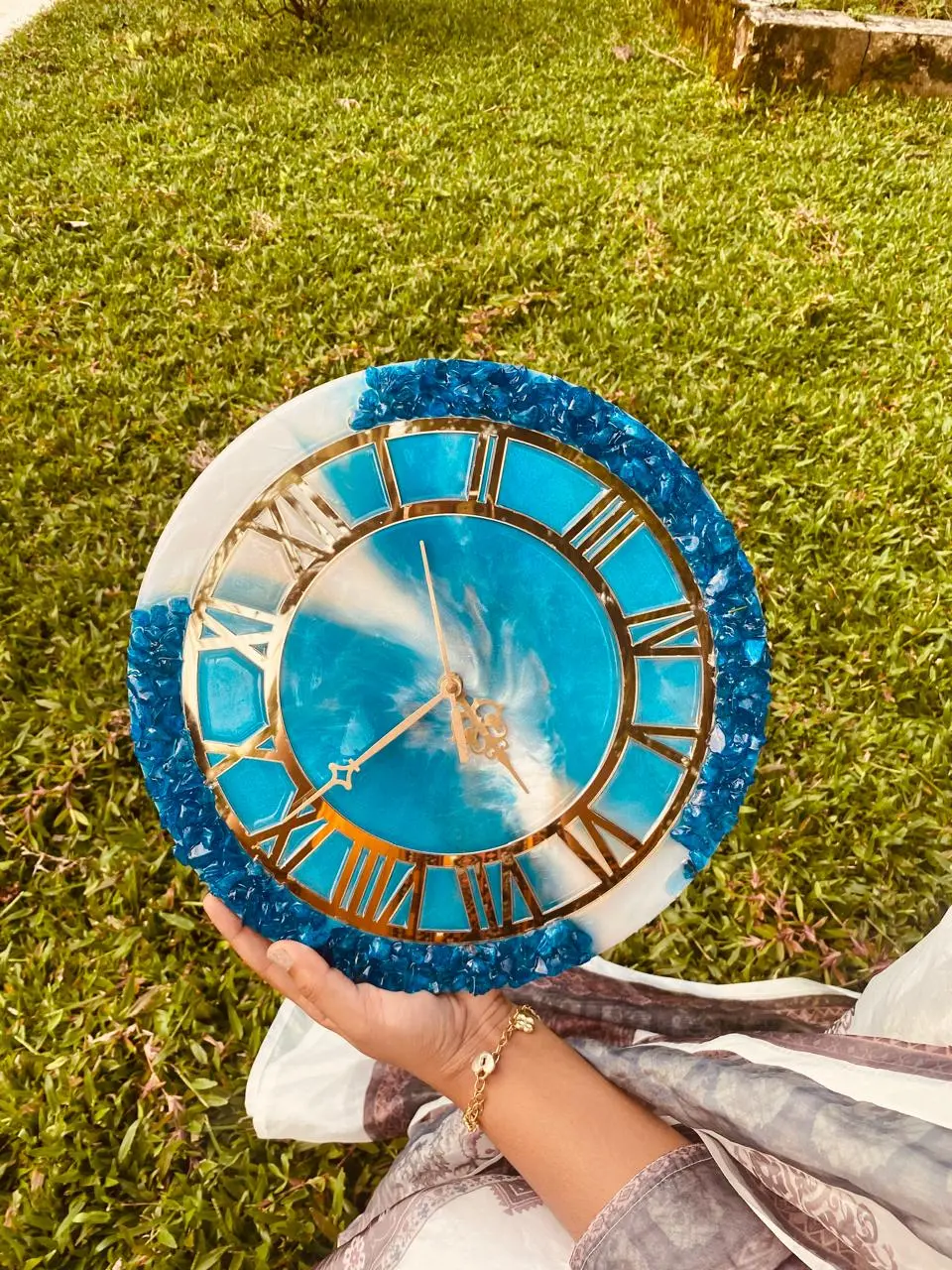 Resin clock from resin artist qatar
